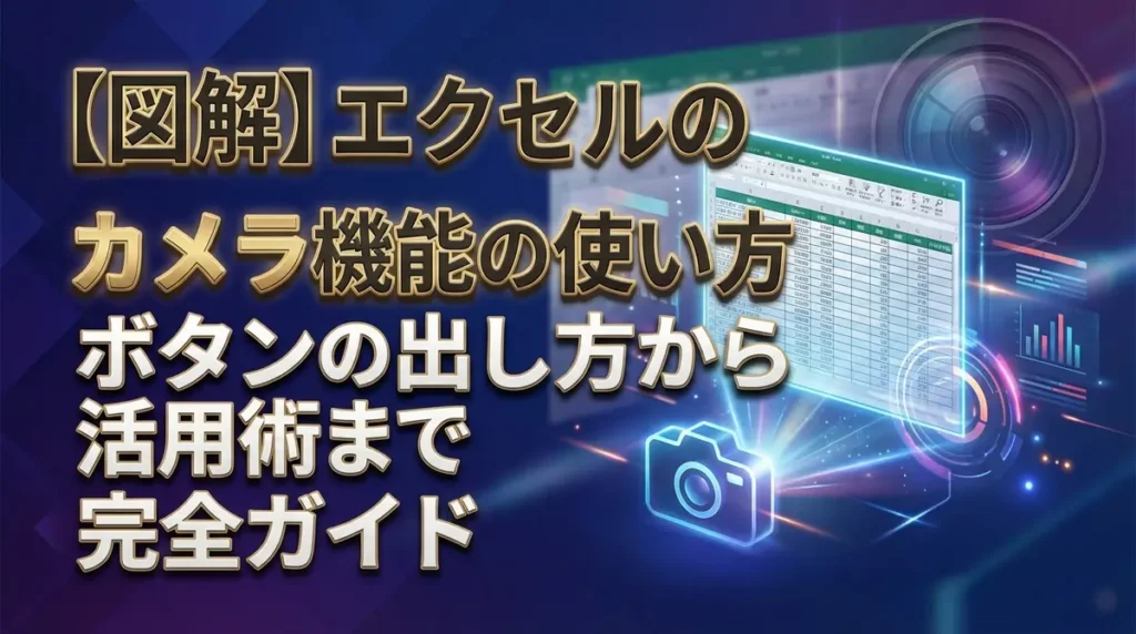 【図解】エクセルのカメラ機能の使い方｜ボタンの出し方から活用術まで完全ガイド