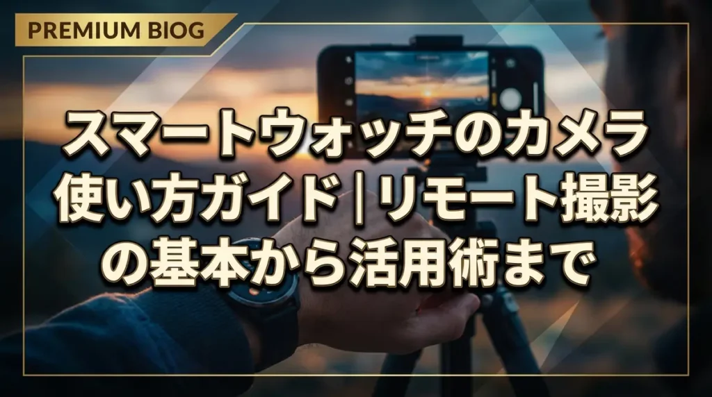 スマートウォッチのカメラ使い方ガイド｜リモート撮影の基本から活用術まで
