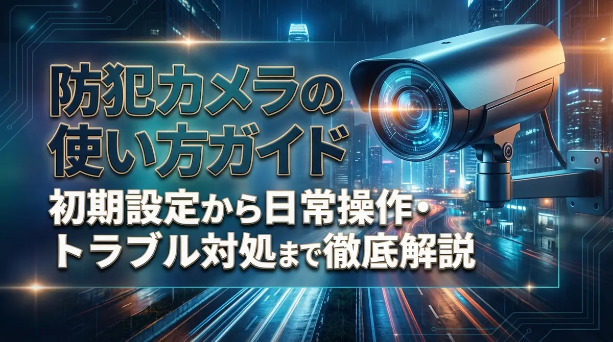 防犯カメラの使い方ガイド|初期設定から日常操作・トラブル対処まで徹底解説
